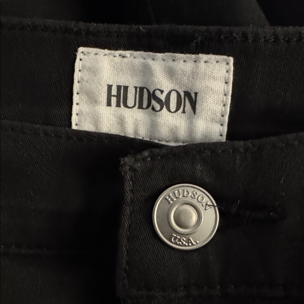 HUDSON Fashion Skirt Black Coated Denim Jeans Midi Skirt Waxed 32 Long Slit Sexy - Picture 4 of 9